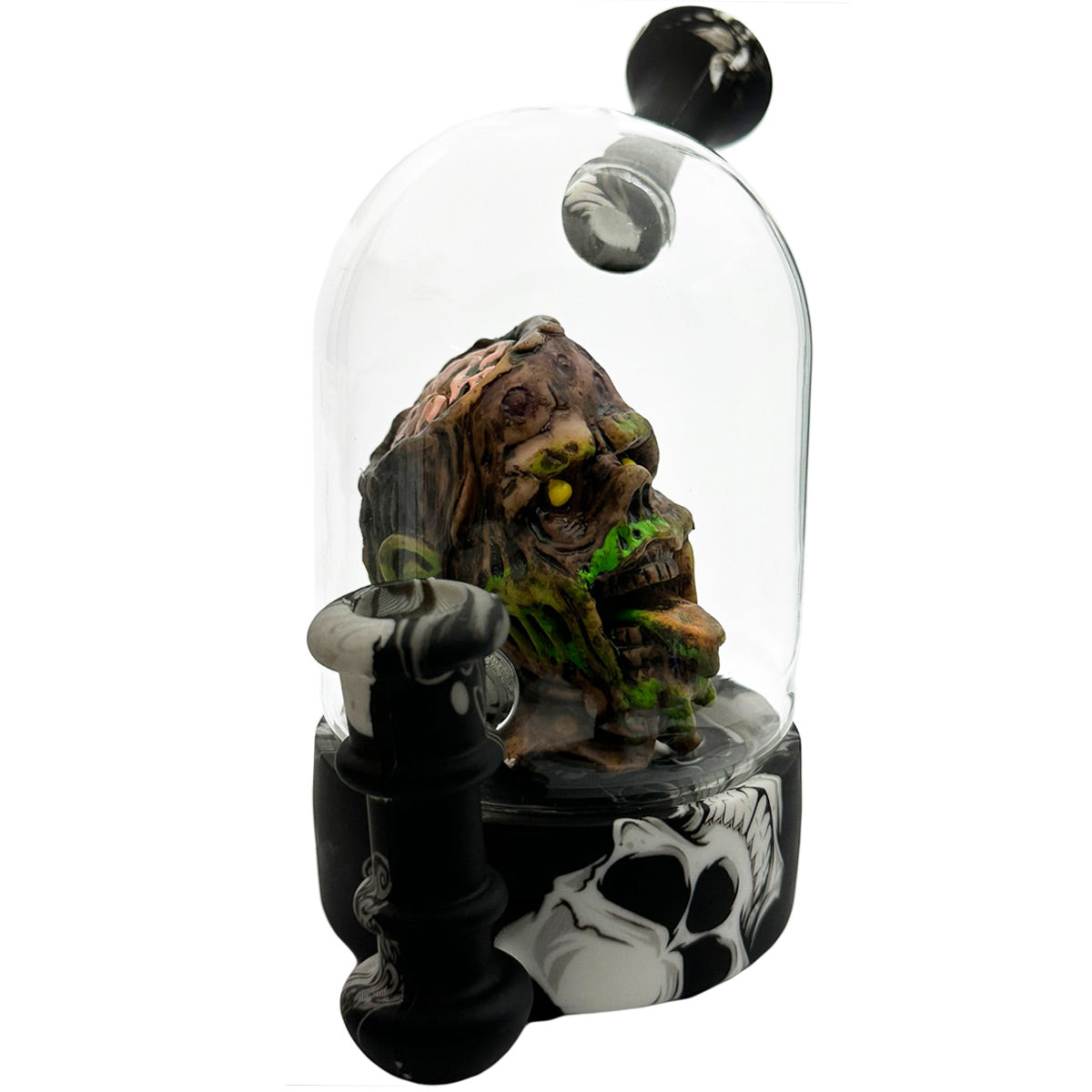 5.5 Hybrid Water Pipe w/ Glass Top & Shaking Bobble-Head Zombie Perc - Gift Box [WP-H-167]