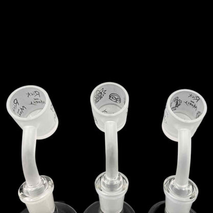 25mm Flat Top Quartz Banger w/ Sandblasted Crazy Guys Design - 14M 45° or 90° [QB-GUYS-2]