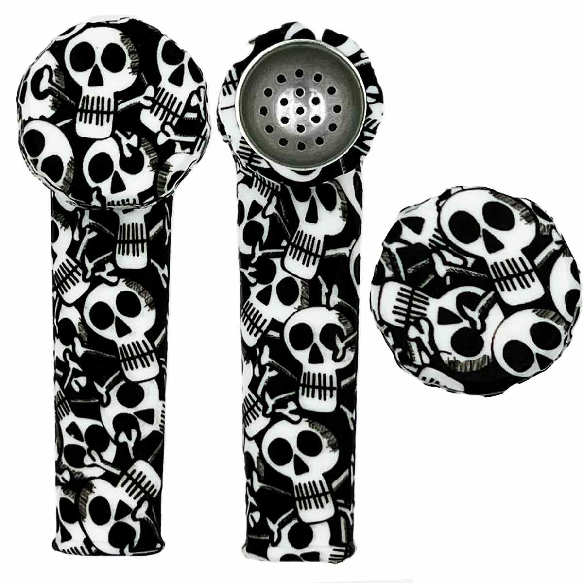 3.5" Silicone Hand Pipe w/ Metal Bowl, Lid & Carb in - Now Over 30 Prints! [HP-S-36]