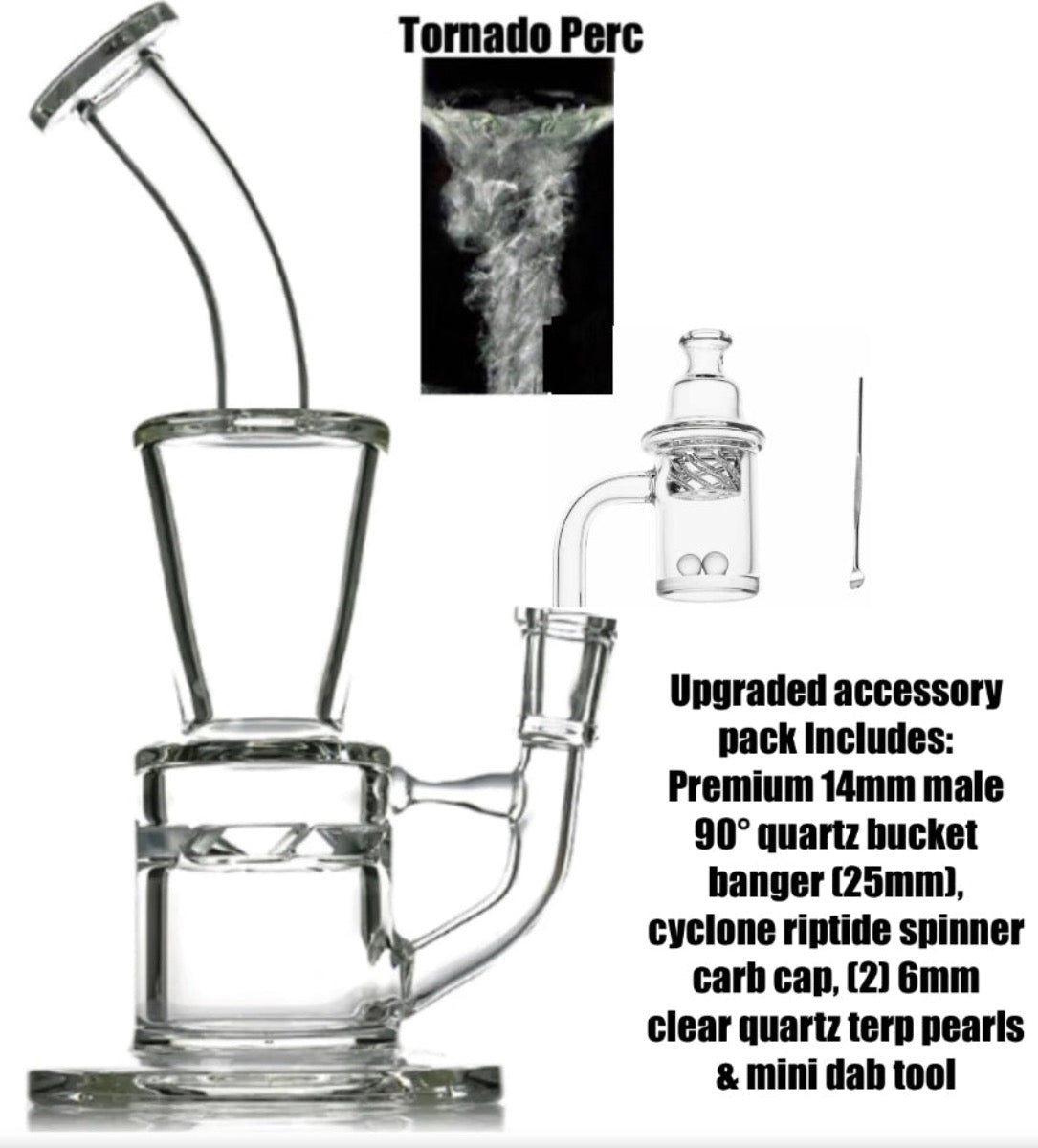 8.75" Banger Hanger w/ Tornado/Turbine Perc - Clear [WP-G-225]
