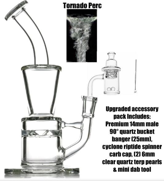 8.75" Banger Hanger w/ Tornado/Turbine Perc - Clear [WP-G-225]