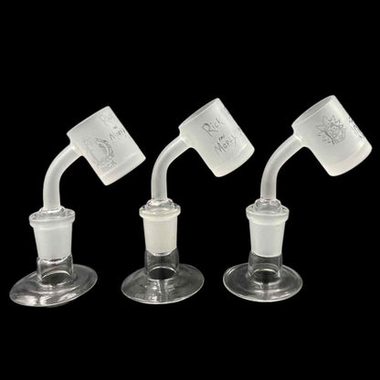 25mm Flat Top Quartz Banger w/ Sandblasted Crazy Guys Design - 14M 45° or 90° [QB-GUYS-2]