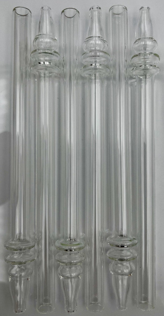 7.5" XL Thick Borosilicate Glass Honey Straw w/ Maria Rings [NC-G-54B]