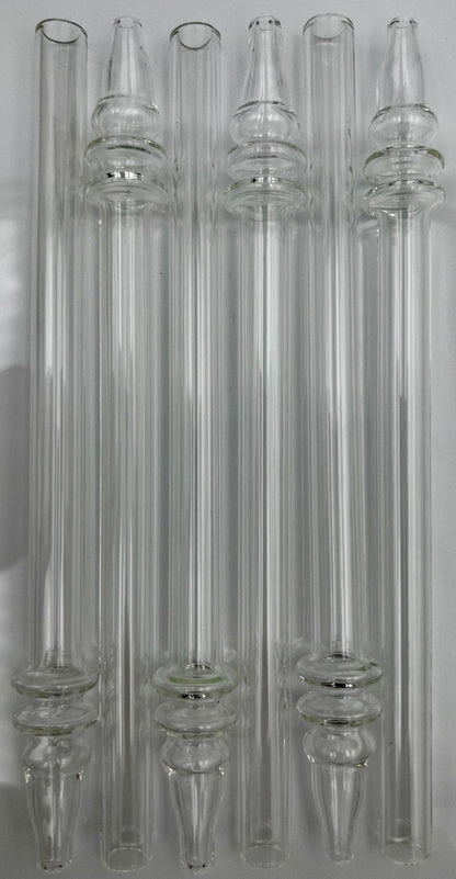 7.5" XL Thick Borosilicate Glass Honey Straw w/ Maria Rings [NC-G-54B]