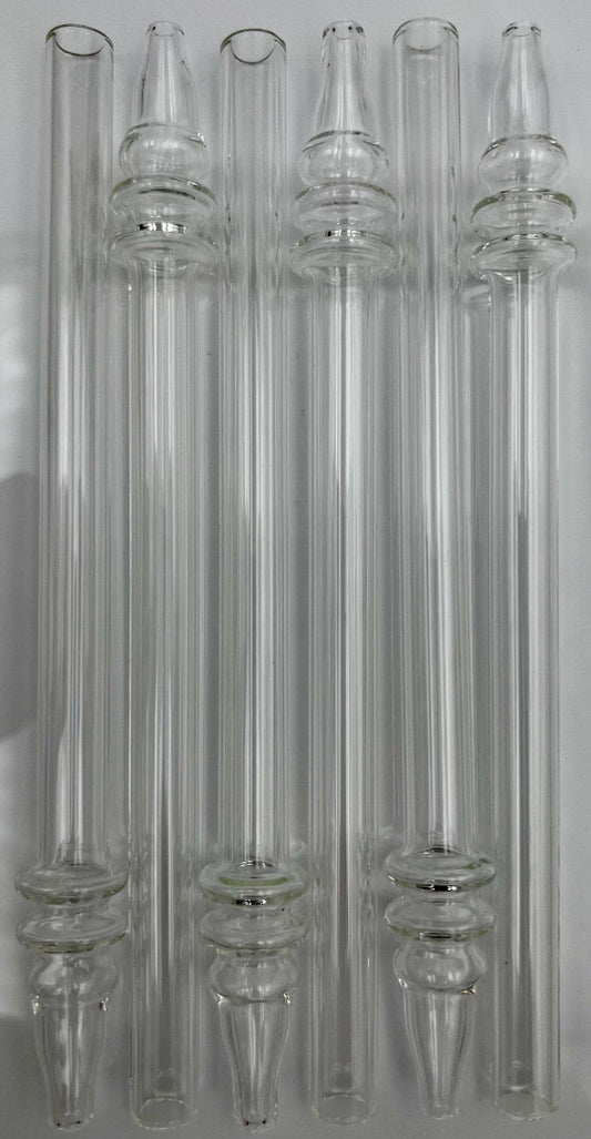7.5" XL Thick Borosilicate Glass Honey Straw w/ Maria Rings [NC-G-54B]