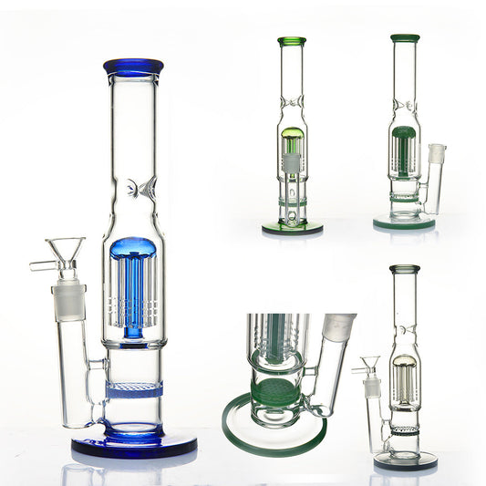 10" Straight Tube w/ Two Perc's - Assorted Colors [WP-G-169]