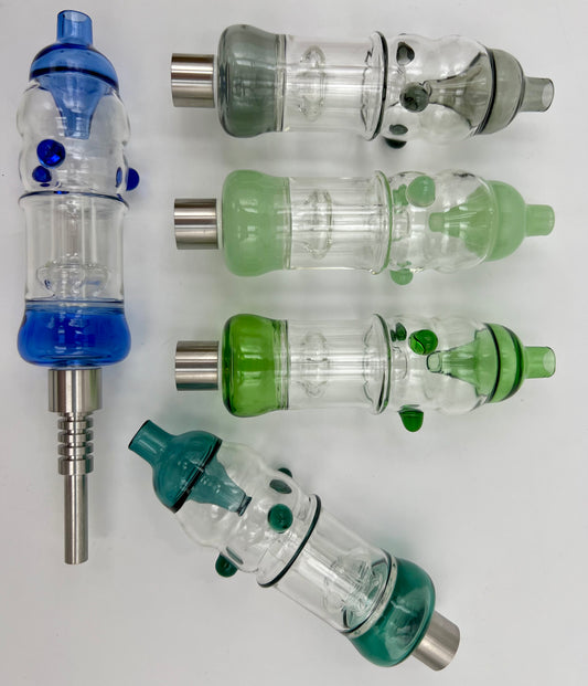 7.5" 510 Threaded G2 Ti Tip Nectar Collector Set - Gift Box - Assorted Colors [NC-G-95]