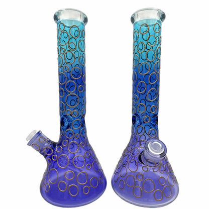 14" 7mm Beaker w/ 3D Bubble Design - Assorted Colors [G-WP-206B]