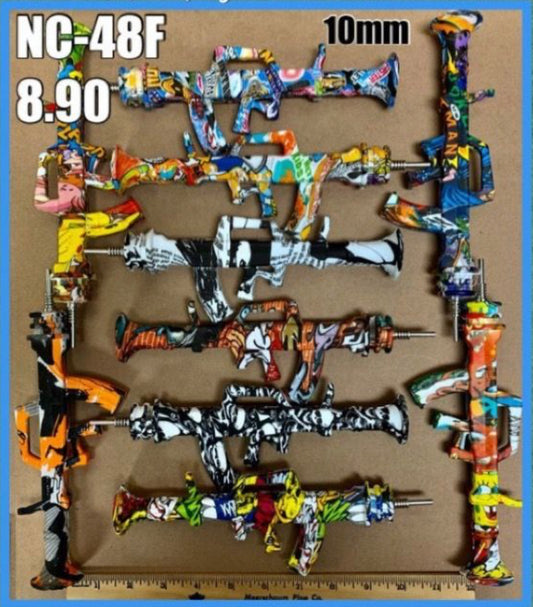 9.5" 10mm Silicone Gun Nectar Collector - Assorted Prints [NC-S-48F]