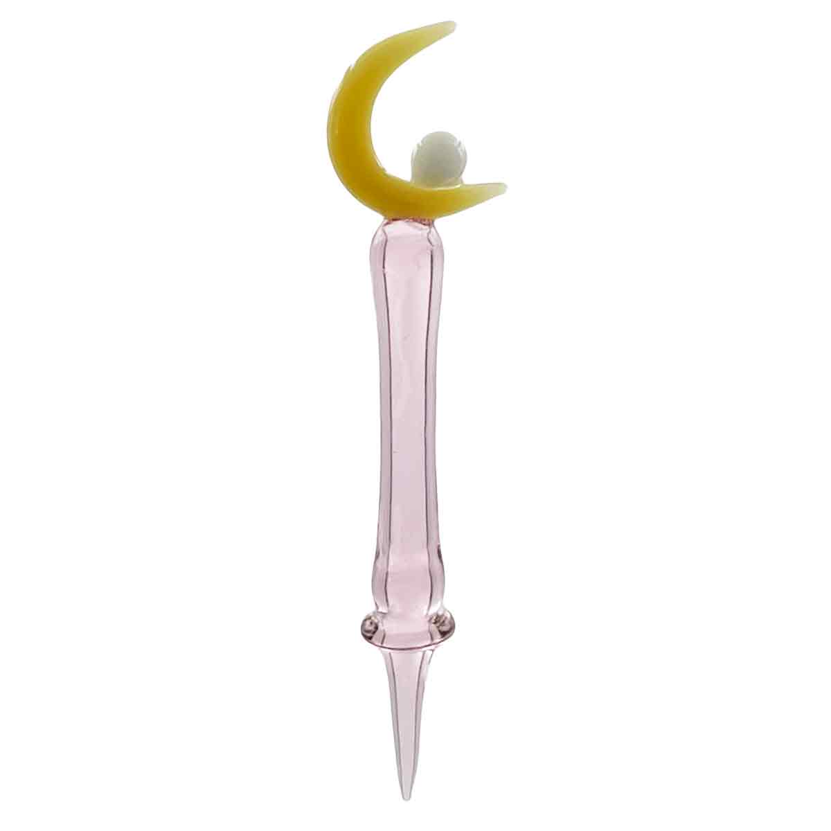 6” Glass Dab Tool w/ Moon - Style 1 [DAB-G-29]