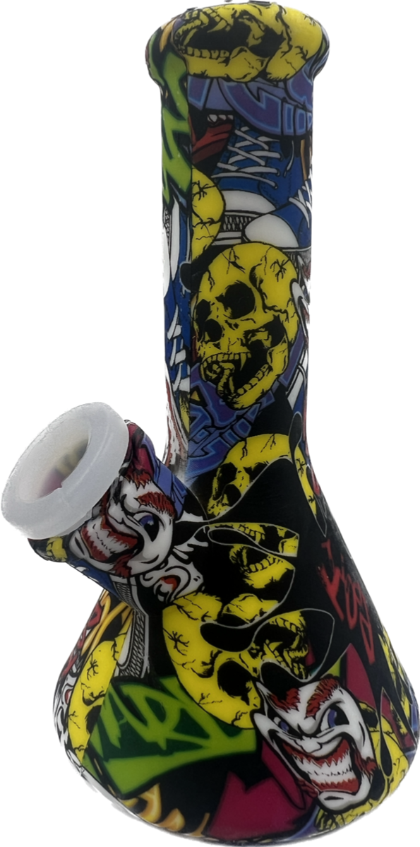 5.1” Silicone Beaker Water Pipe - New Prints! [WP-S-124B]