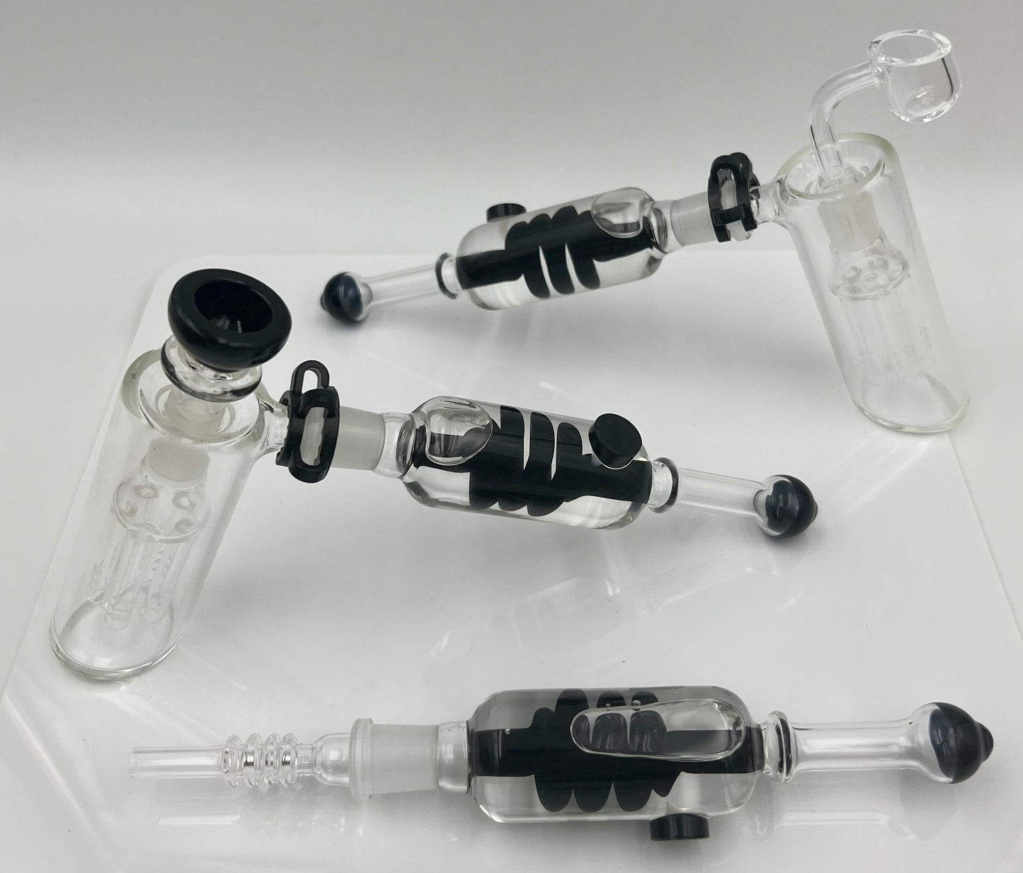 9" 14mm Freezable 3-Way Bubbler, Dab Rig & Nectar Collector w/ Tree Perc & Accessory Pack [NC-G-97]