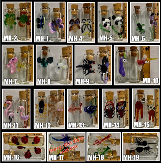 3"-5” Mad Hatter Locally Blown Glass Jars - Made In The USA! [C-G-MH-JAR]