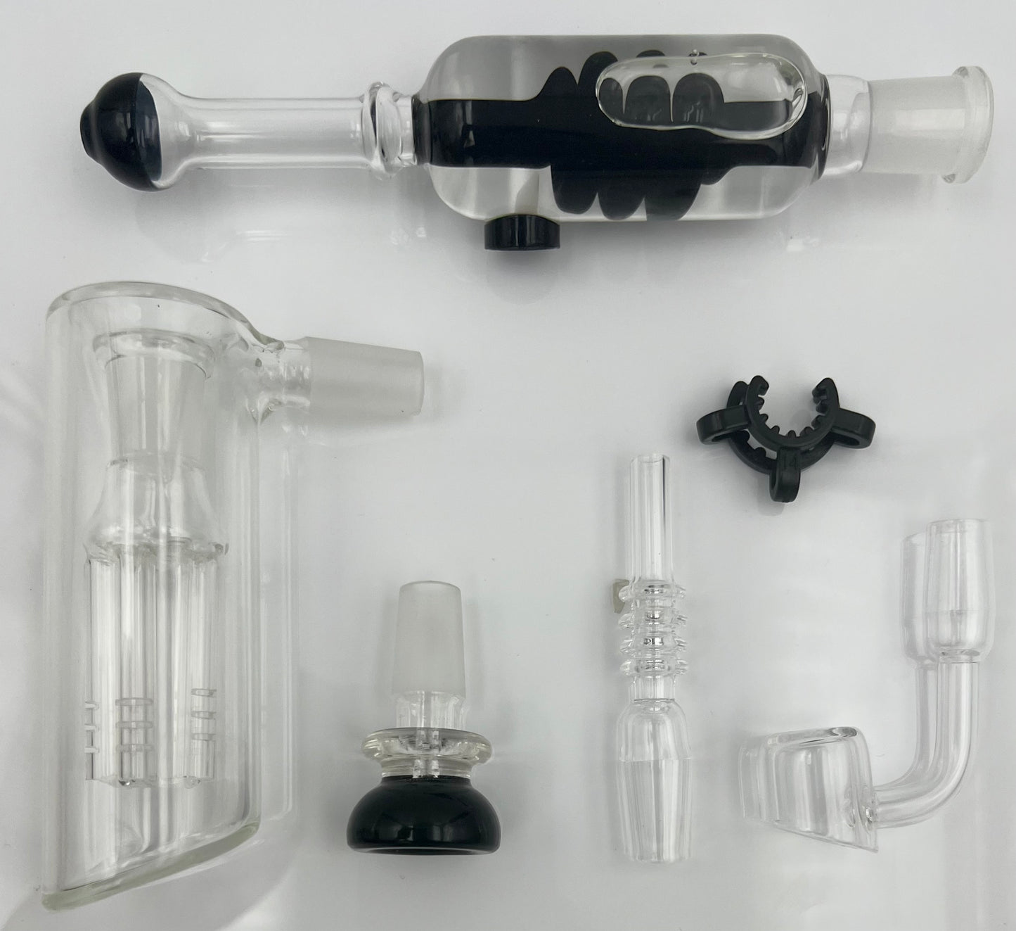 9" 14mm Freezable 3-Way Bubbler, Dab Rig & Nectar Collector w/ Tree Perc & Accessory Pack [NC-G-97]