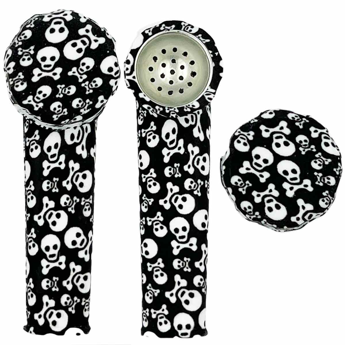 3.5" Silicone Hand Pipe w/ Metal Bowl, Lid & Carb in - Now Over 30 Prints! [HP-S-36]