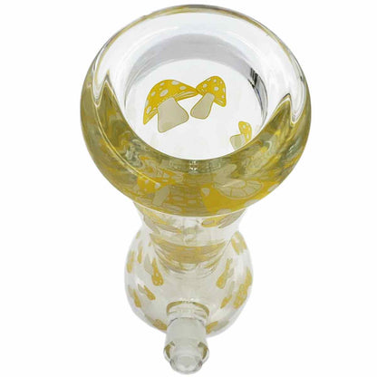 14" 9mm Beaker w/ Glow-in-the-Dark Mushrooms - Assorted Colors [WP-G-204]