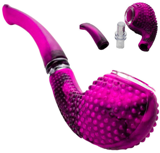 5.25" Silicone Briar Style Pipe w/ Glass Bowl - Assorted Colors [HP-S-85]