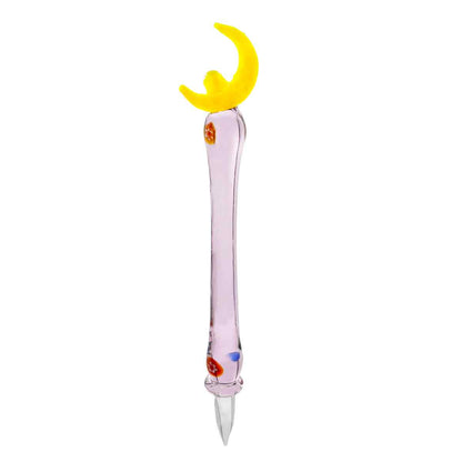 6” Glass Dab Tool w/ Moon - Style 2 [DAB-G-30]