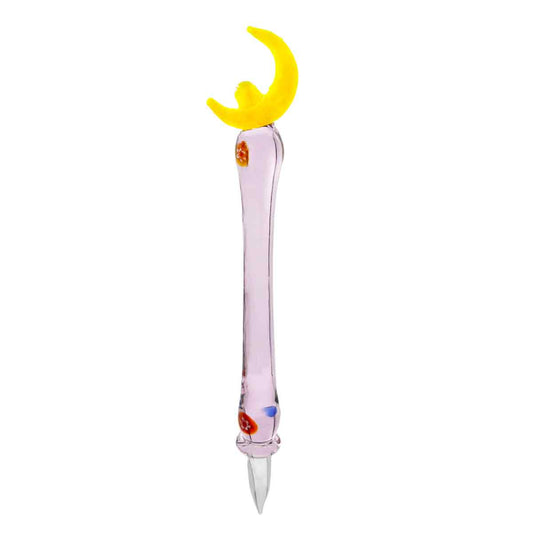 6” Glass Dab Tool w/ Moon - Style 2 [DAB-G-30]