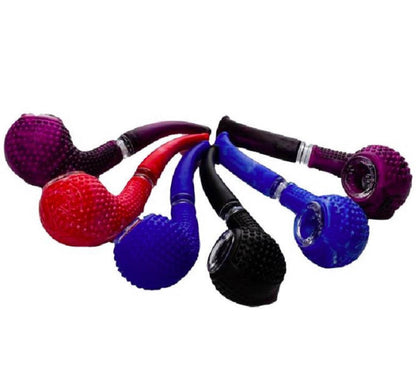 5.25" Silicone Briar Style Pipe w/ Glass Bowl - Assorted Colors [HP-S-85]