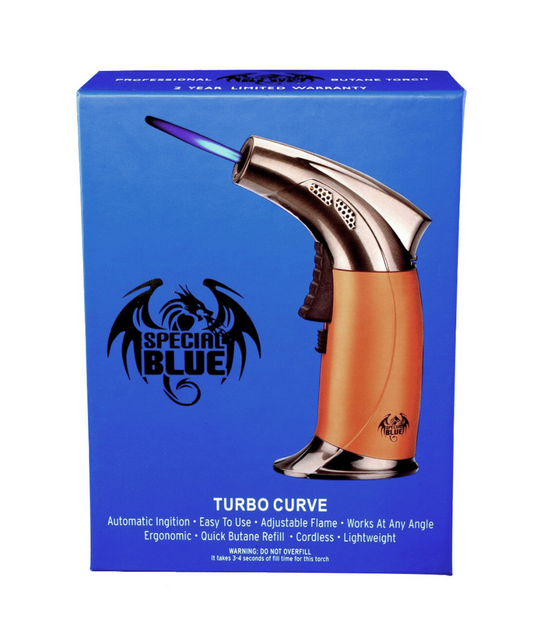 Special Blue Turbo Curve Single-Flame Torch - Assorted Colors [T-SB-TCURVE]