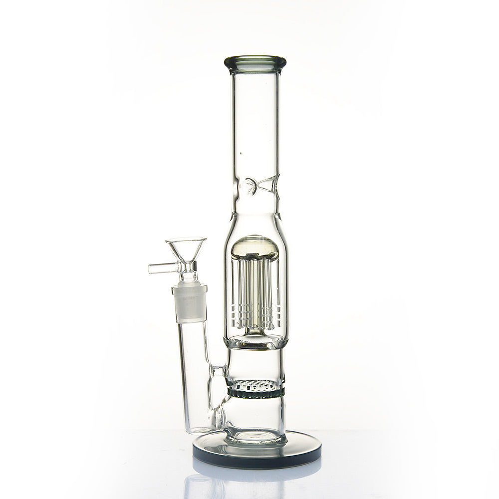 10" Straight Tube w/ Two Perc's - Assorted Colors [WP-G-169]