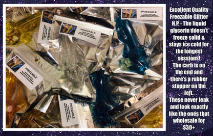 4" Glass Freezable Glitter-Infused Hand Pipe - Assorted Colors [HP-G-85]
