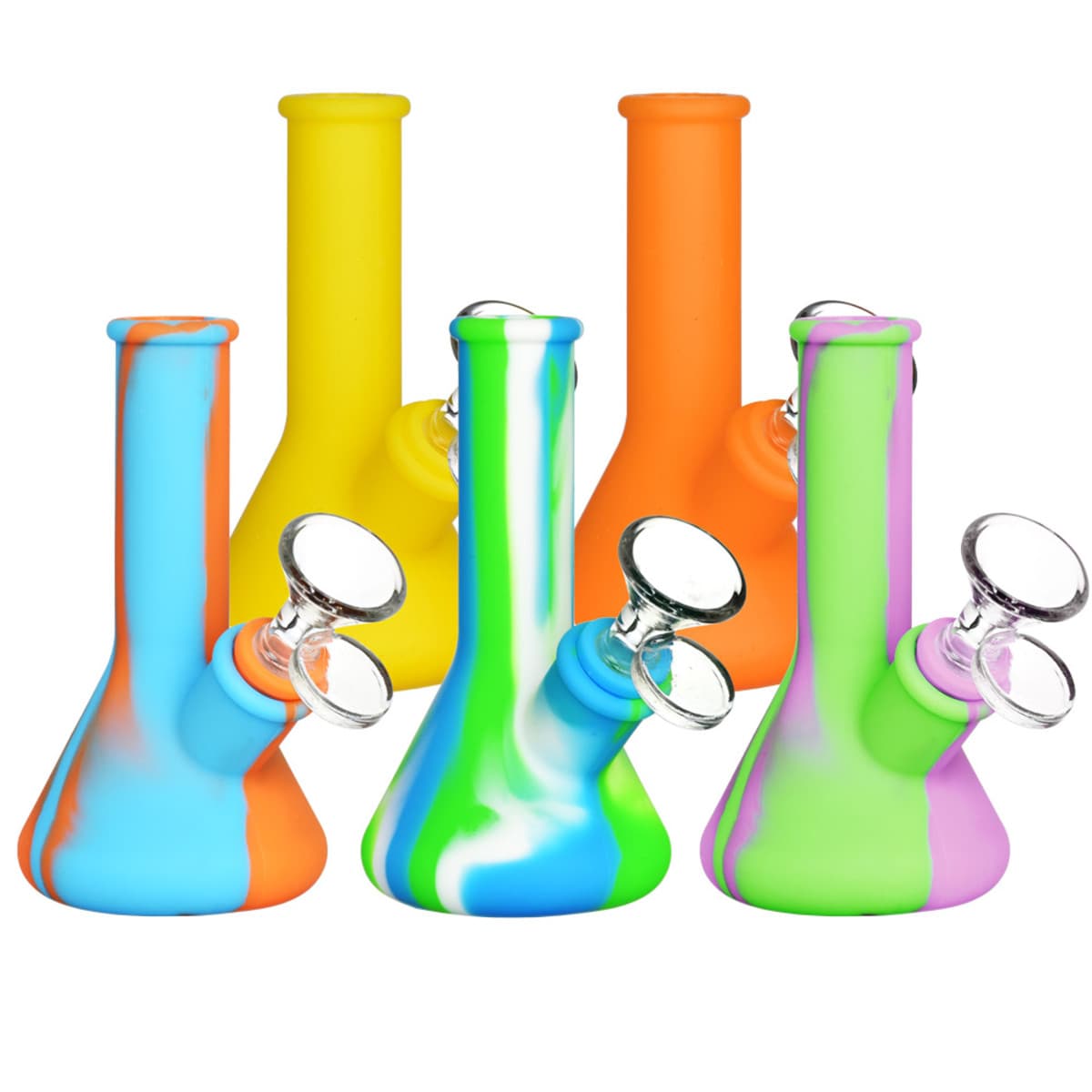 5.1” Silicone Beaker Water Pipe - New Prints! [WP-S-124B]