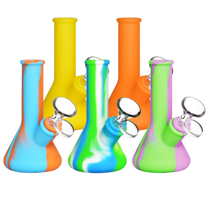 5.1” Silicone Beaker Water Pipe - New Prints! [WP-S-124B]