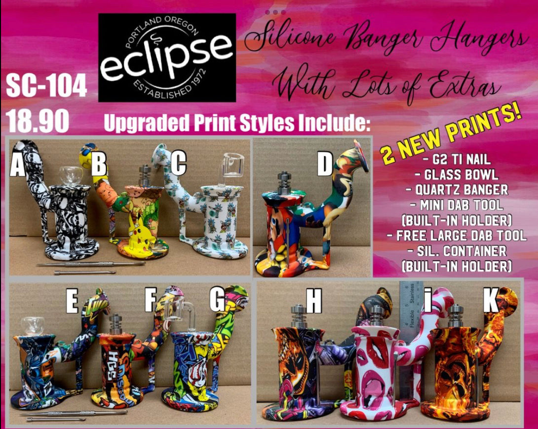 7.5" Oil Rig w/ Titanium Nail - Assorted Prints [WP-S-60B]