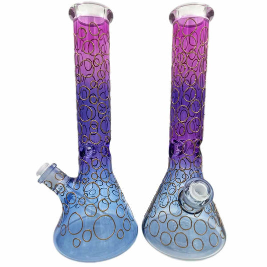 14" 7mm Beaker w/ 3D Bubble Design - Assorted Colors [G-WP-206B]