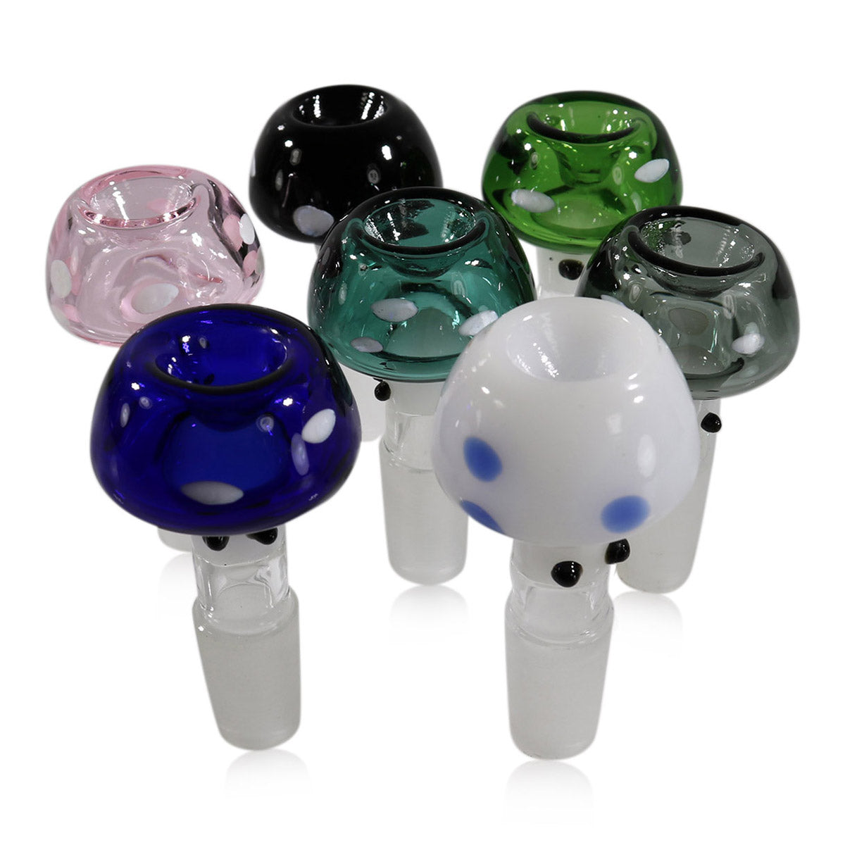 Glass Mushroom Bowl in Assorted Colors (14mm or 18mm Male Joints)