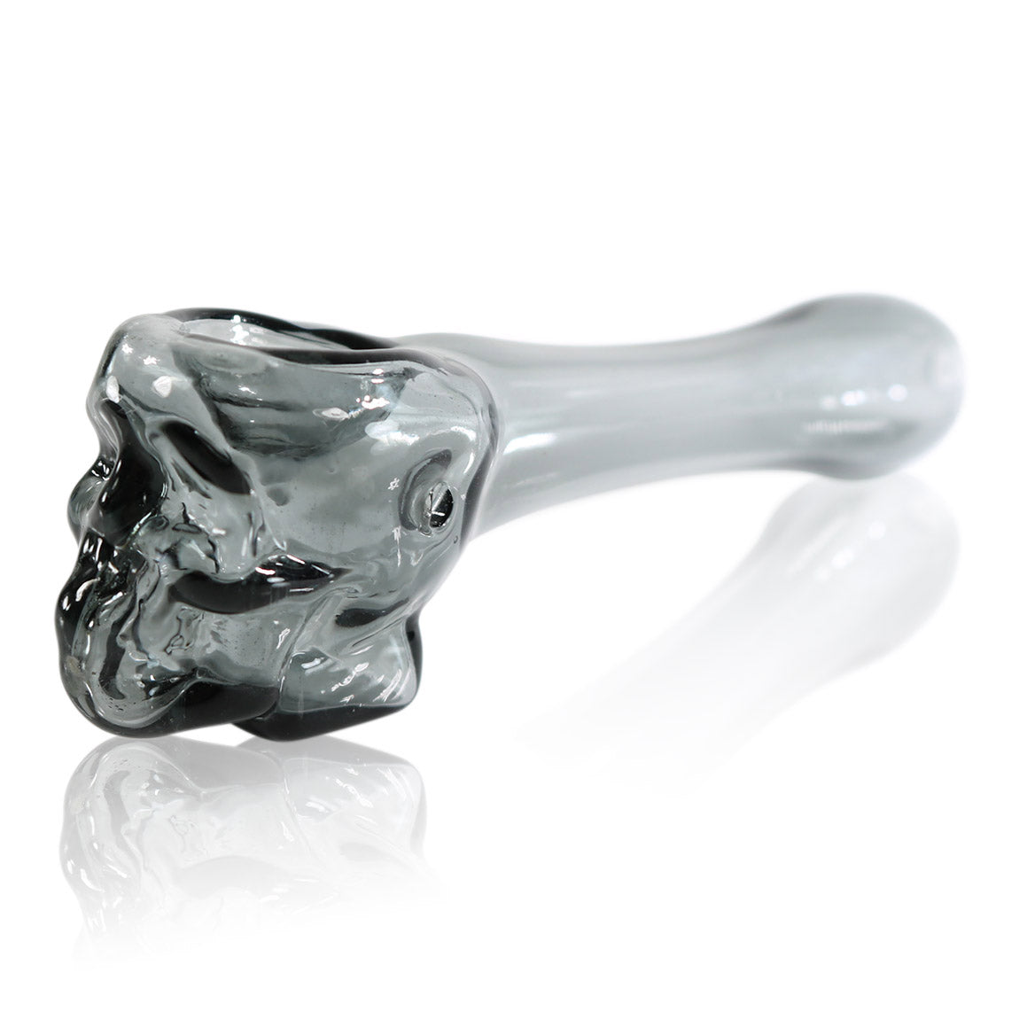 #GP111 4" Glass Hand Pipe with Skull Design (Assorted Colors)