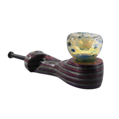 #H2(H2A) "THE MILL" 4" WOODEN/GLASS HYBRID HAND PIPE (WITH OR WITHOUT CRITTER)