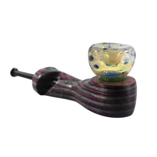 #H2(H2A) "THE MILL" 4" WOODEN/GLASS HYBRID HAND PIPE (WITH OR WITHOUT CRITTER)