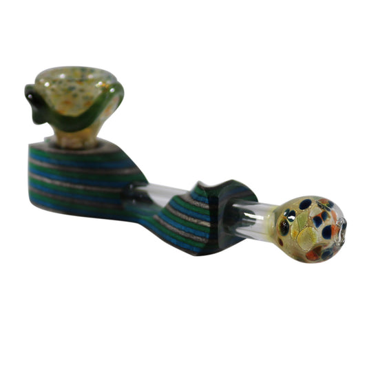 The Mill 4.5" Wood and Glass Hybrid Hand Pipe with Critter [HP-W-M-H3A] or w/out Critter [HP-W-M-H3B]