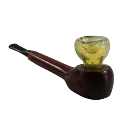 #H4(H4A) "THE MILL" 4.5" WOODEN/GLASS HYBRID HAND PIPE (WITH OR WITHOUT CRITTER)