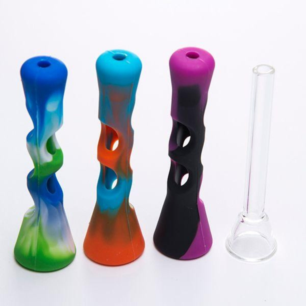 3.5" Silicone Wrapped Glass Chillum - Now 12 Colors [CLM-S-44]