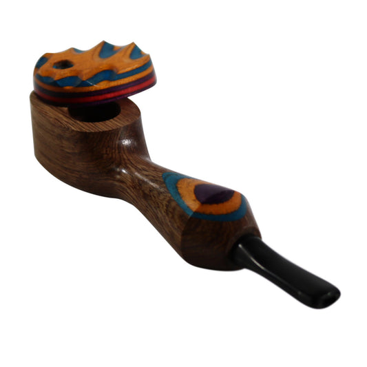 #L35 "THE MILL" 4.5" WOODEN PIPE WITH SWIVEL LID