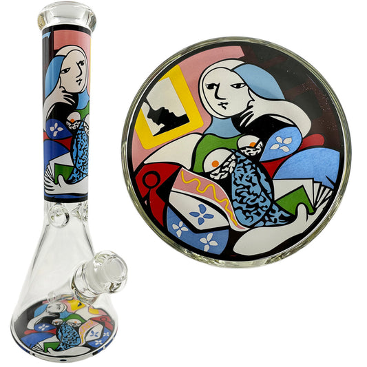 10.5" 5mm Beaker w/ Picasso Lady Designs - Assorted Prints [WP-G-251]