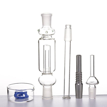 Boxed 14mm Glass Nectar Collector w/ Four-Slit Bubbler Chamber & Accessories #NC-6B