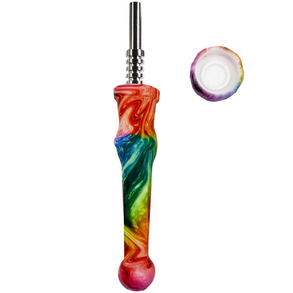 7.5" Sil. Nectar Collector Straw w/ 14mm Nail & Dab Dish - Now Over 20 Prints! [NC-S-7B]