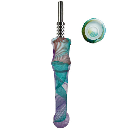 7.5" Sil. Nectar Collector Straw w/ 14mm Nail & Dab Dish - Now Over 20 Prints! [NC-S-7B]