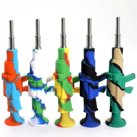 Heavy & Think Silicone "Gun" Nectar Collector w/14mm Nail  #NC-48E