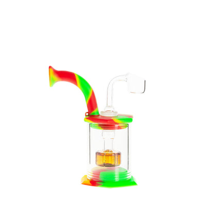 5” Hybrid Silicone & Glass Banger Hanger w/ Disc Perc - Assorted Colors [WP-H-110A]