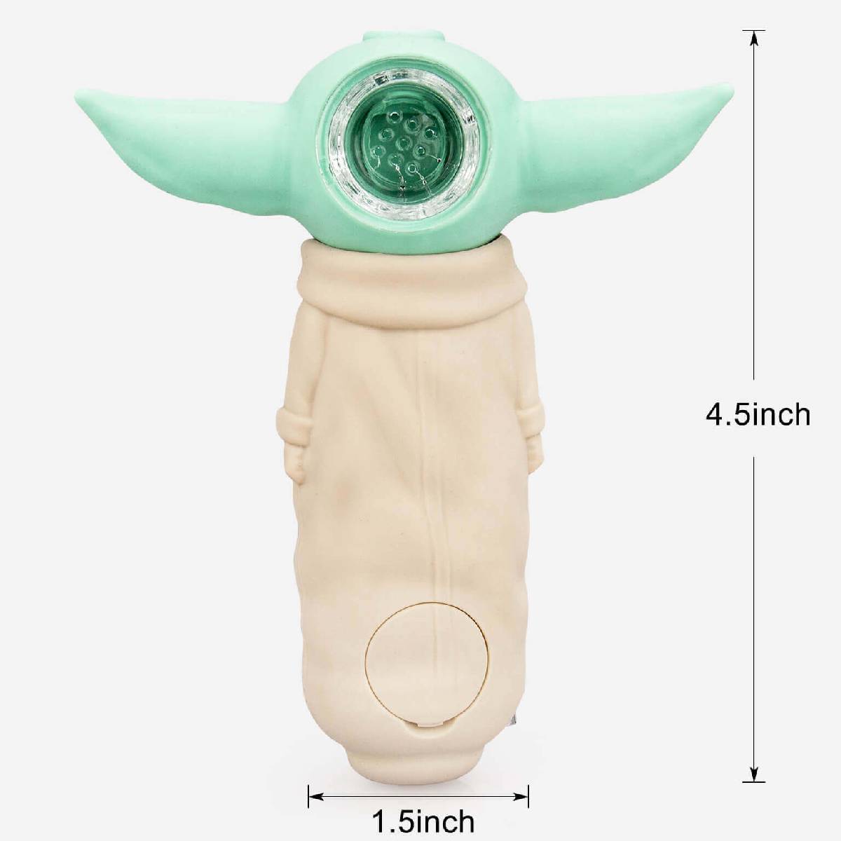 4.5" Alien Baby Hand Pipe w/ Glass Bowl & Dab Tool - Assorted Colors [HP-S-180A]