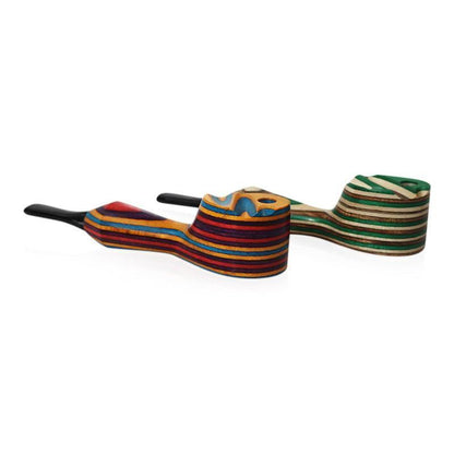 The Mill 4" Rainbow Wood Pipe with Swivel Lid [HP-W-M-R-12]