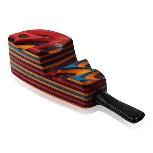#R7 "THE MILL" 3.5" RAINBOW WOOD PIPE WITH SWIVEL LID