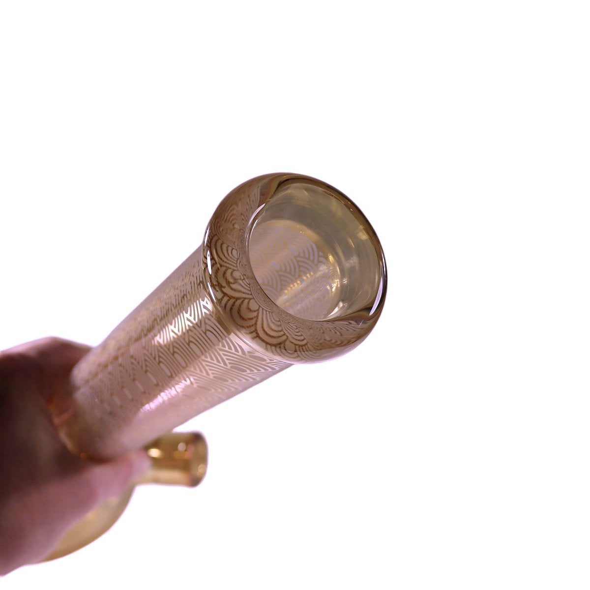 9mm 16" Heavyweight Beaker w/ Etched Damask & Arch Design - Assorted Electroplated Colors [WP-G-269]