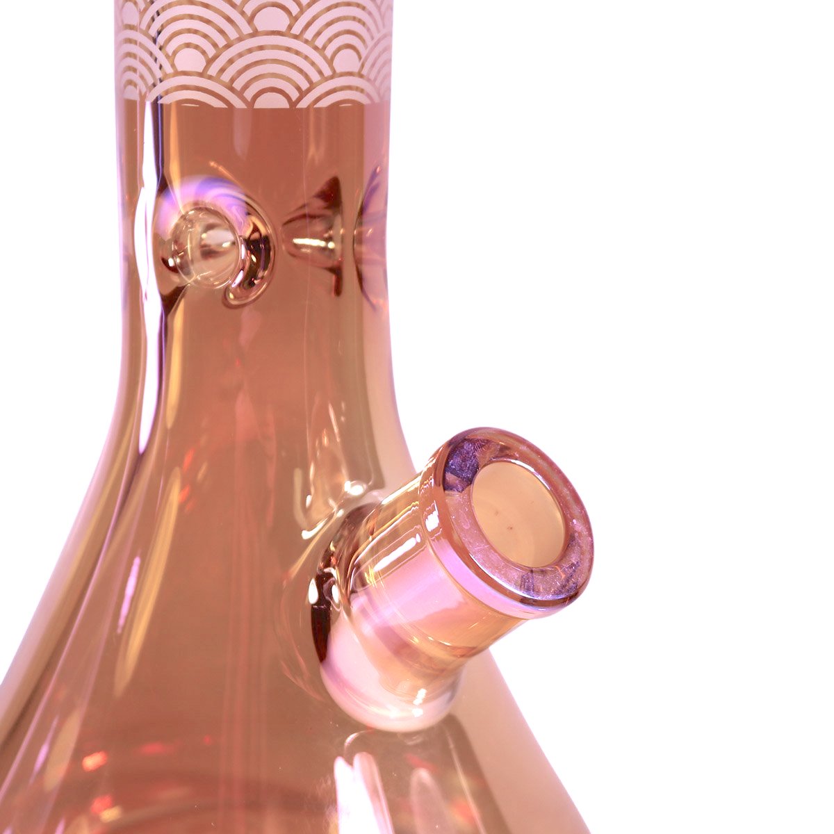 9mm 16" Heavyweight Beaker w/ Etched Damask & Arch Design - Assorted Electroplated Colors [WP-G-269]